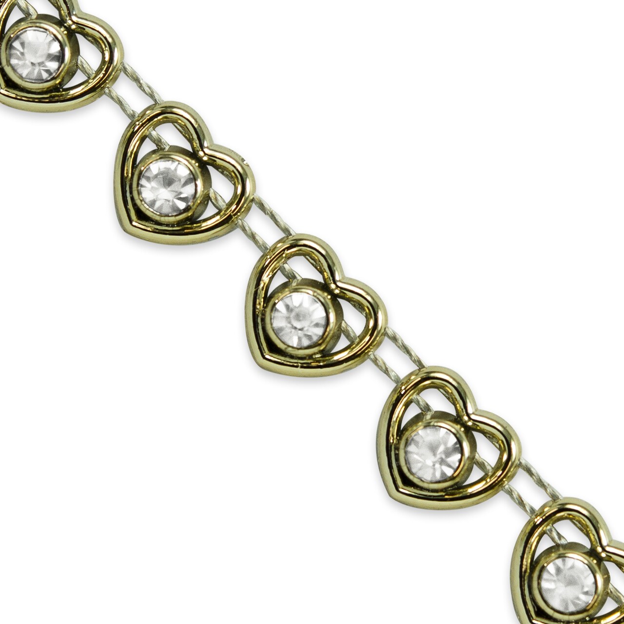 5 yards of Amour 3/8" Mini Heart Rhinestone Trim | 5 yard cut